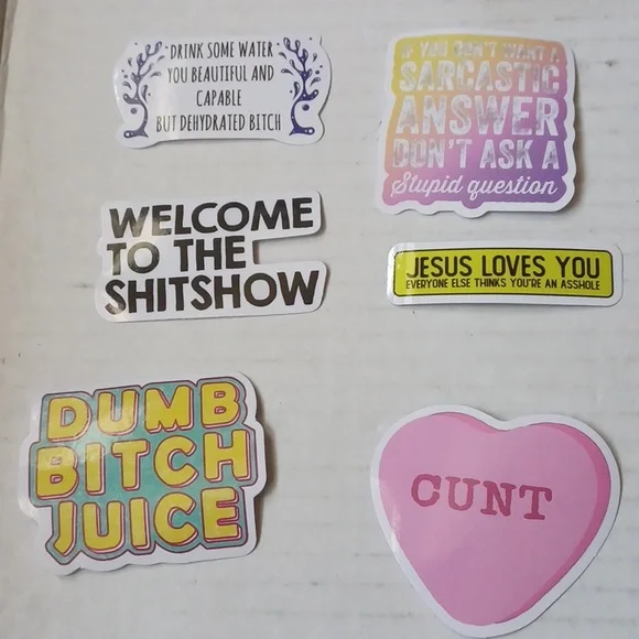 $4 Add-on New Colorful "Rude" Stickers - Set Of 30 - Picture 2 of 7
